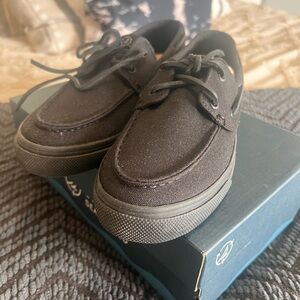 Sperry Black Canvas Boat Shoes Flats